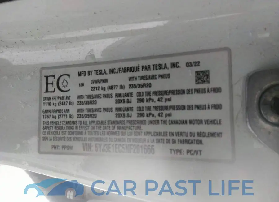 5YJ3E1EC5NF201666# 9