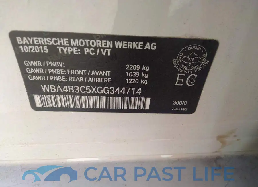 WBA4B3C5XGG344714# 9