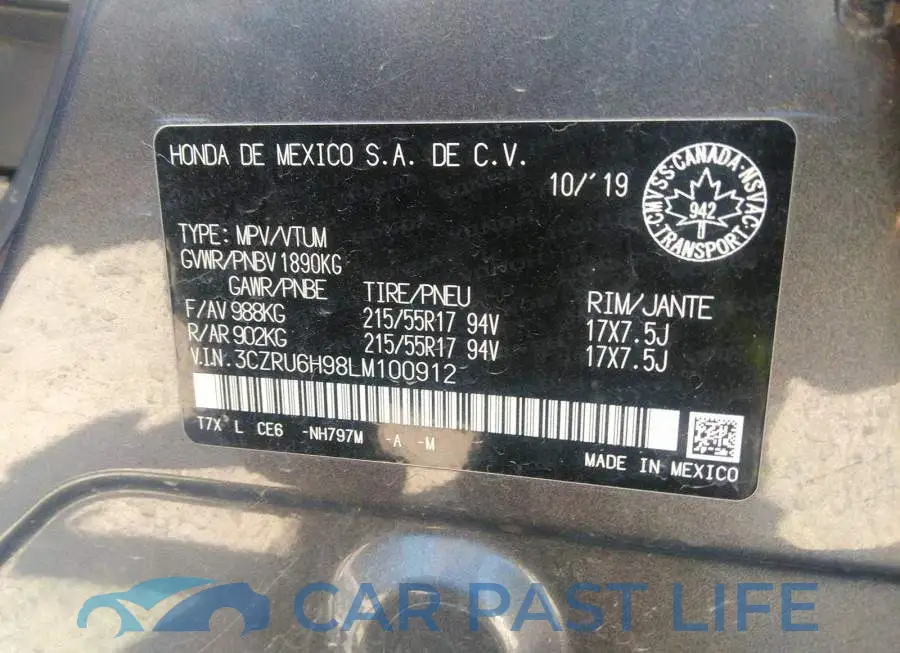 3CZRU6H98LM100912# 9