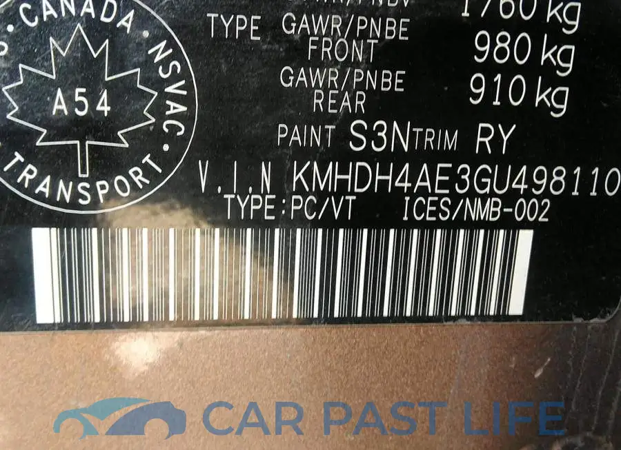 KMHDH4AE3GU498110# 9