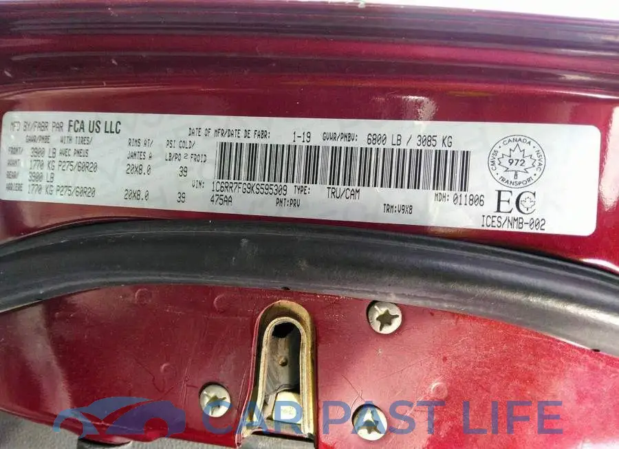 1C6RR7FG9KS595309# 9