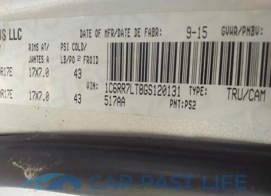 1C6RR7LT8GS120131# 9