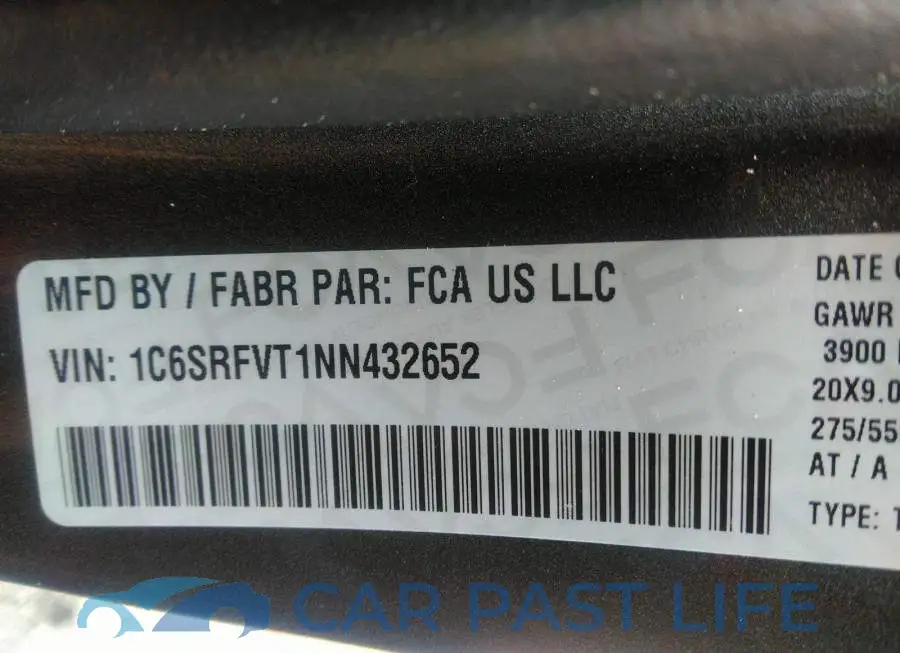 1C6SRFVT1NN432652# 9