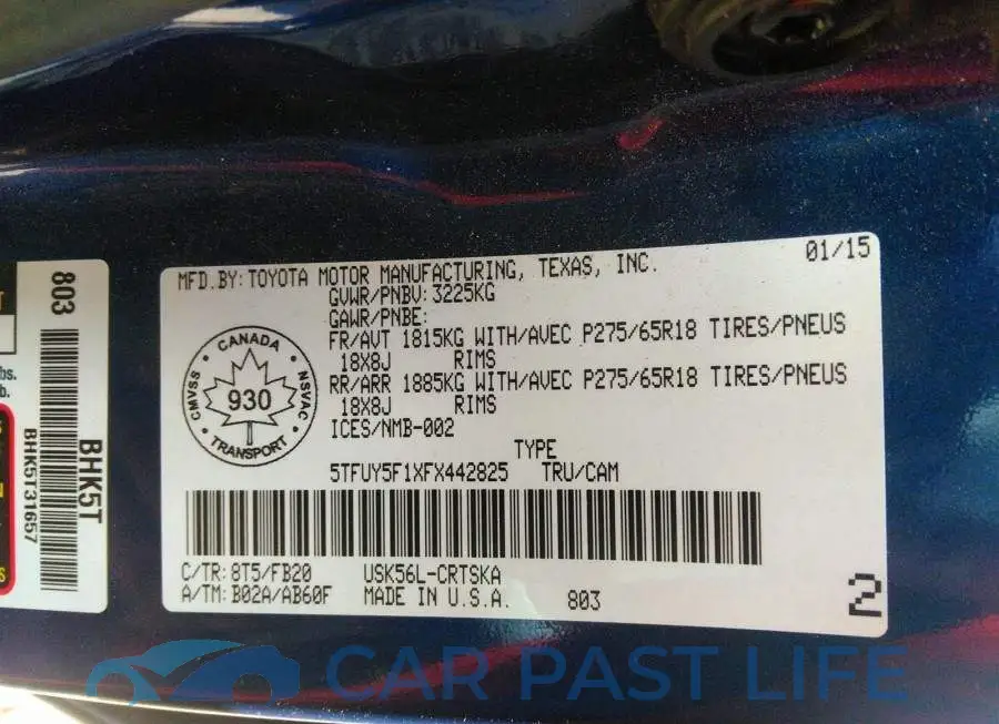 5TFUY5F1XFX442825# 9