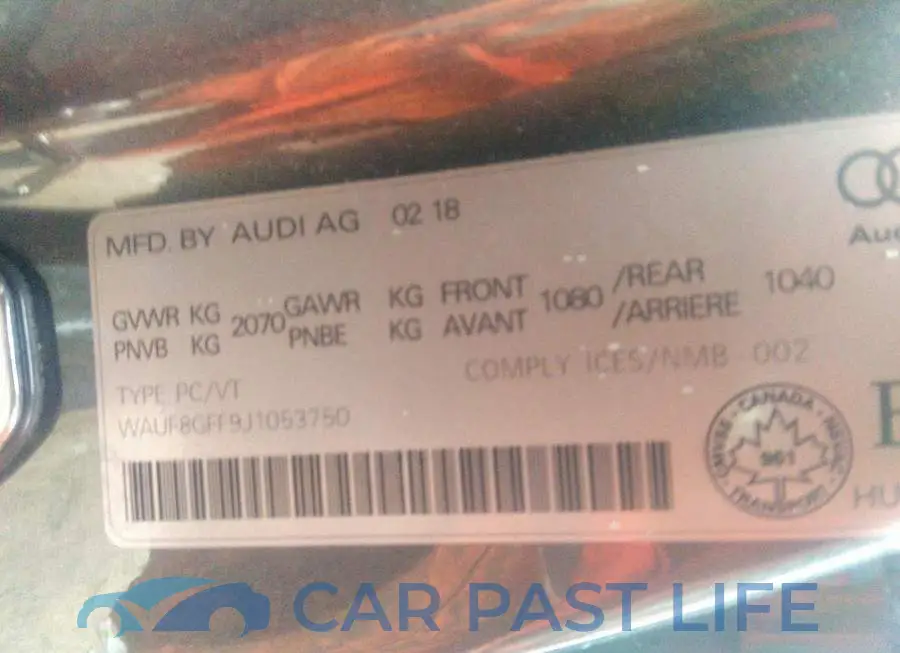 WAUF8GFF9J1053750# 9