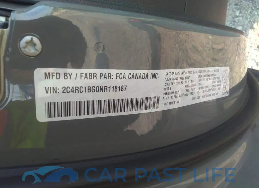 2C4RC1BG0NR118187# 9