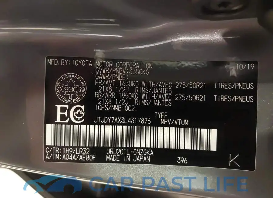JTJDY7AX3L4317876# 9