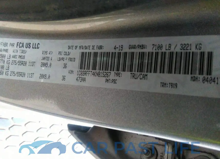 1C6SRFFT4KN815267# 9