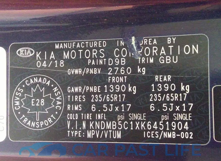 KNDMB5C1XK6451904# 9