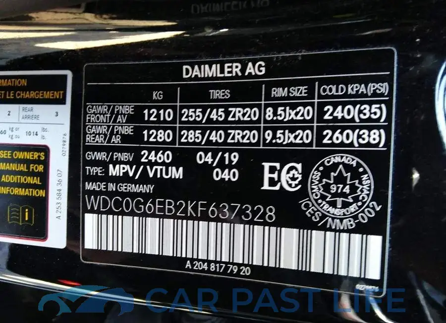 WDC0G6EB2KF637328# 9