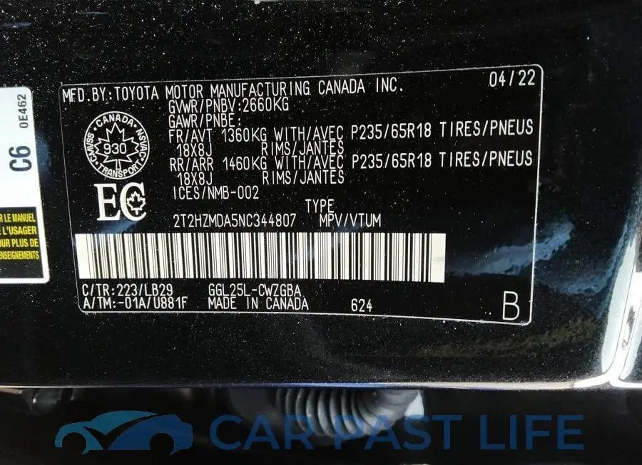 2T2HZMDA5NC344807# 9
