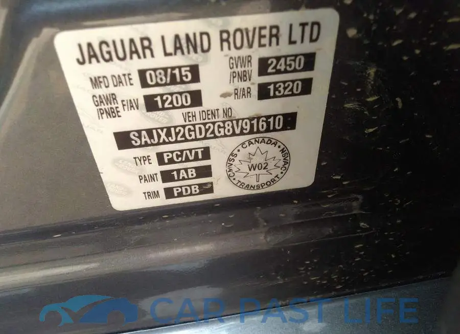 SAJXJ2GD2G8V91610# 9
