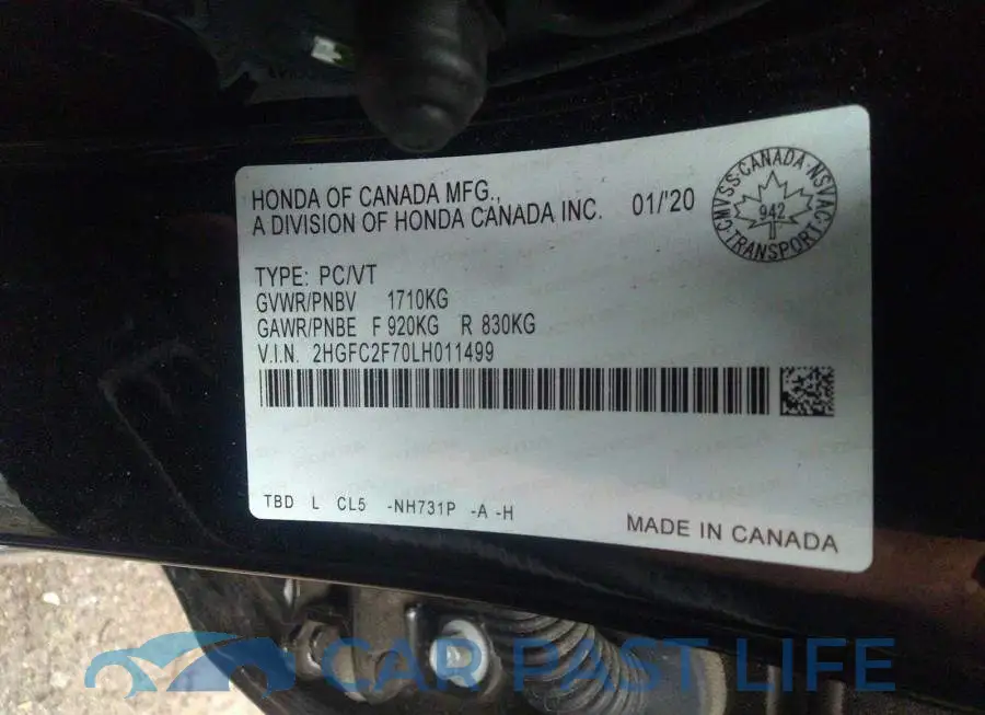 2HGFC2F70LH011499# 9