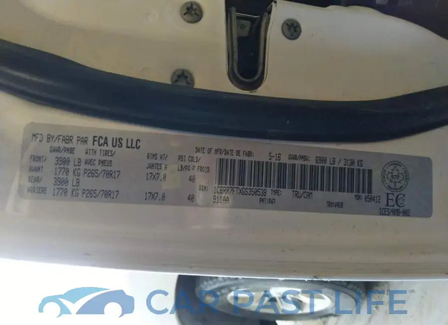 1C6RR7FTXGS350538# 9
