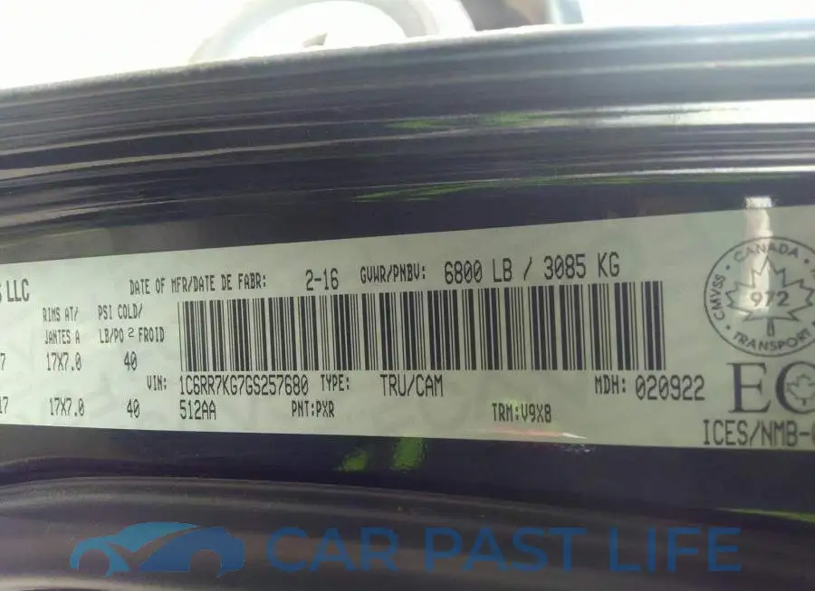 1C6RR7KG7GS257680# 9