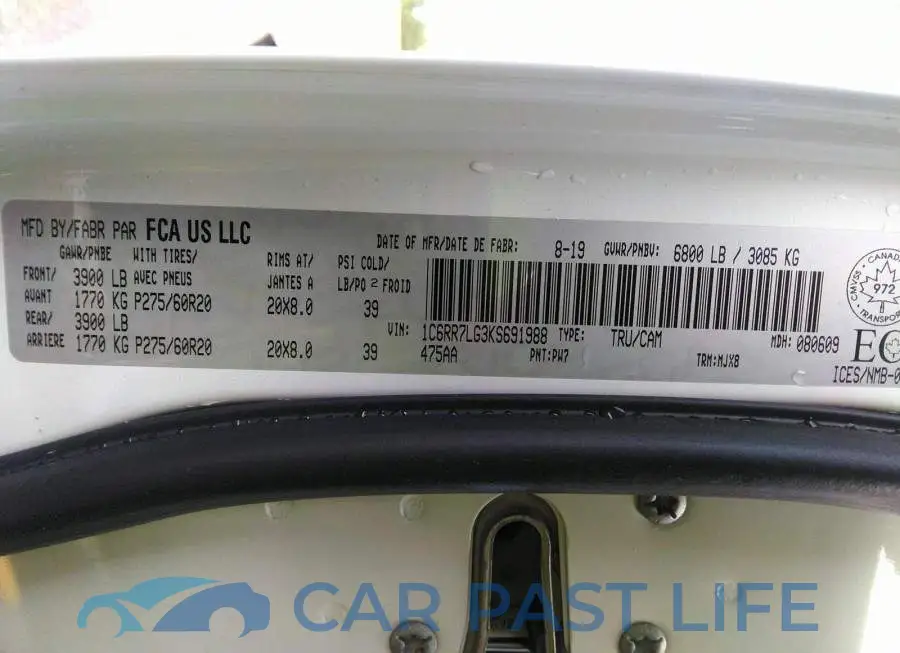 1C6RR7LG3KS691988# 9