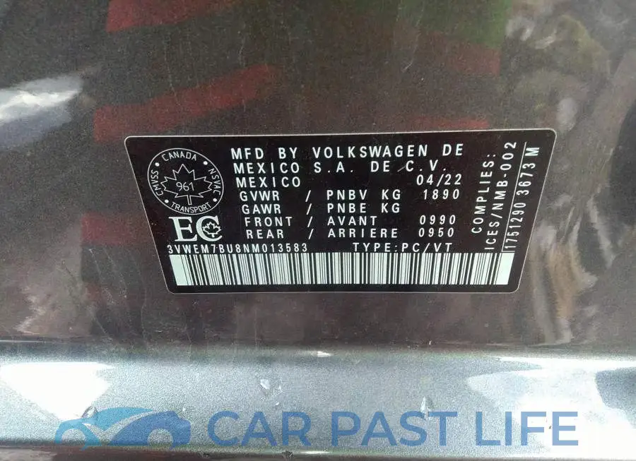 3VWEM7BU8NM013583# 9