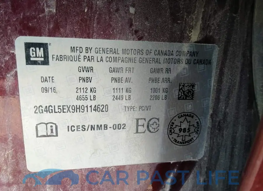 2G4GL5EX9H9114620# 9