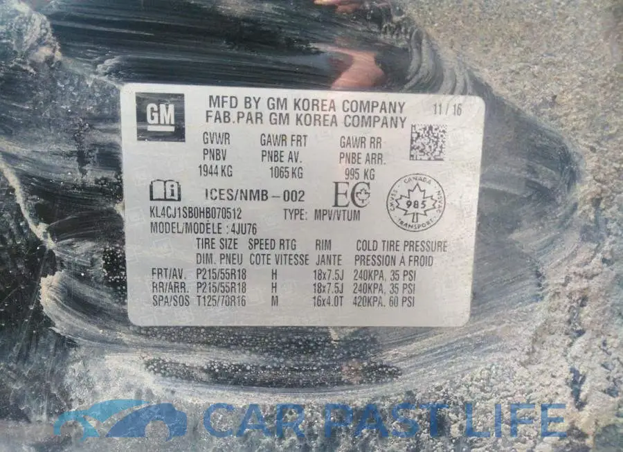 KL4CJ1SB0HB070512# 9