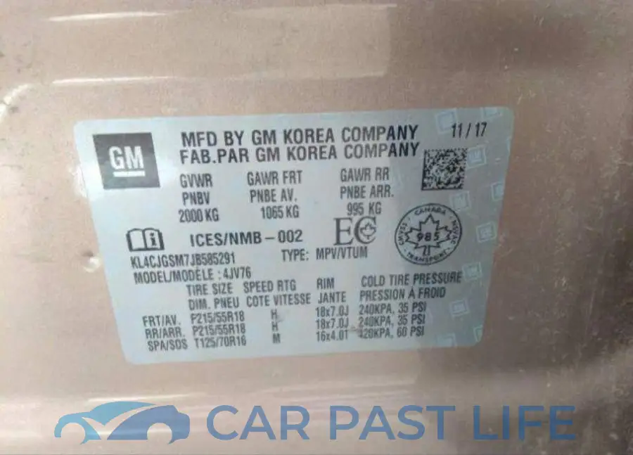 KL4CJGSM7JB585291# 10