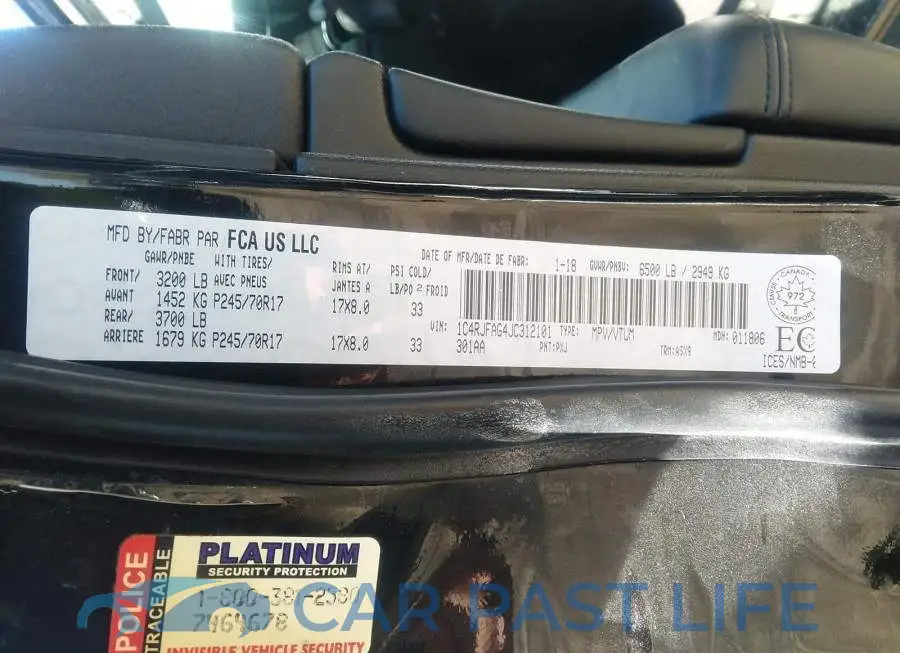 1C4RJFAG4JC312101# 9