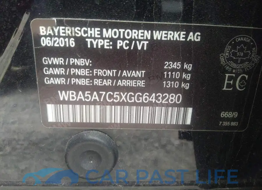WBA5A7C5XGG643280# 9