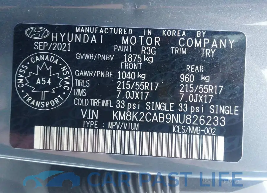 KM8K2CAB9NU826233# 9