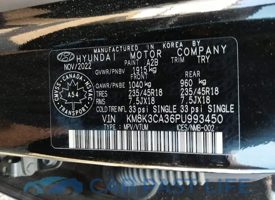 KM8K3CA36PU993450# 9
