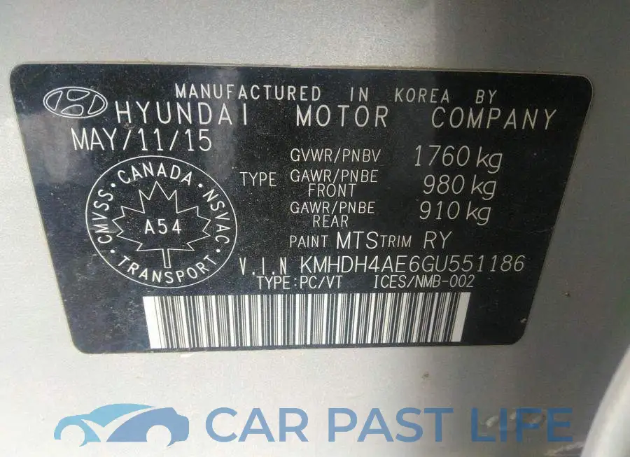 KMHDH4AE6GU551186# 9