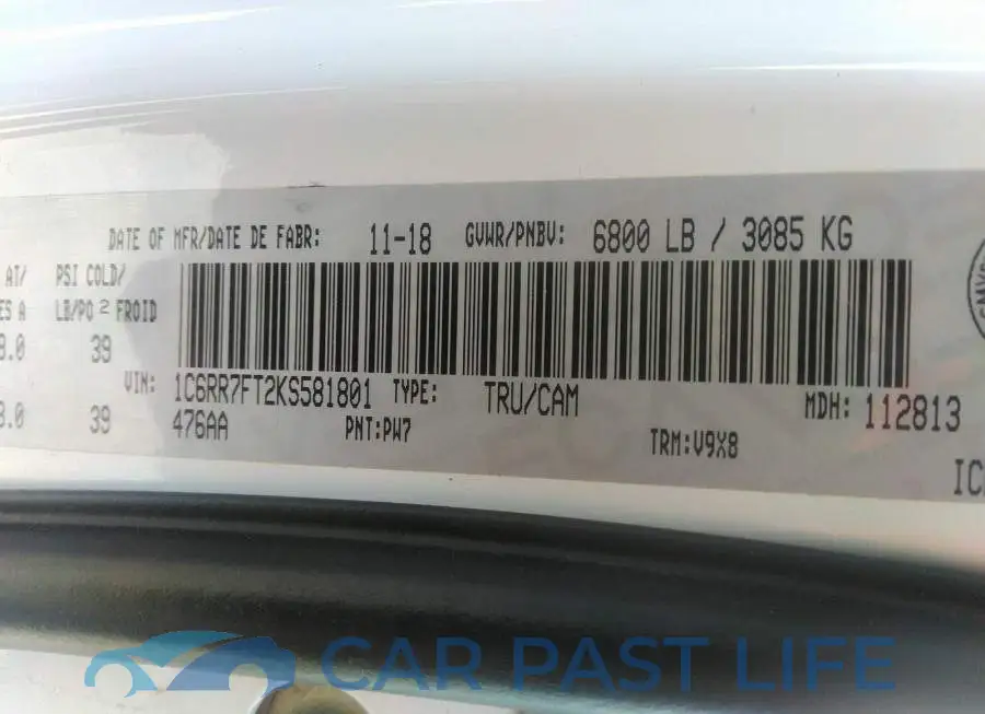 1C6RR7FT2KS581801# 9