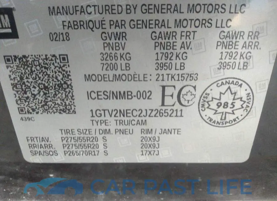 1GTV2NEC2JZ265211# 9