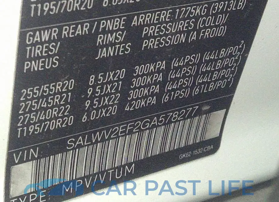 SALWV2EF2GA578277# 9