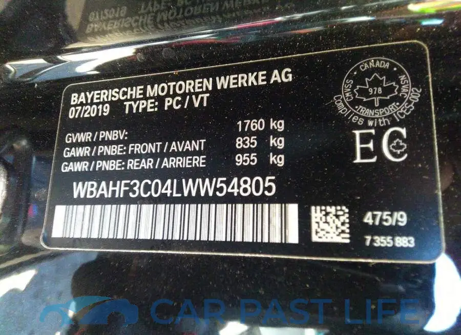 WBAHF3C04LWW54805# 9