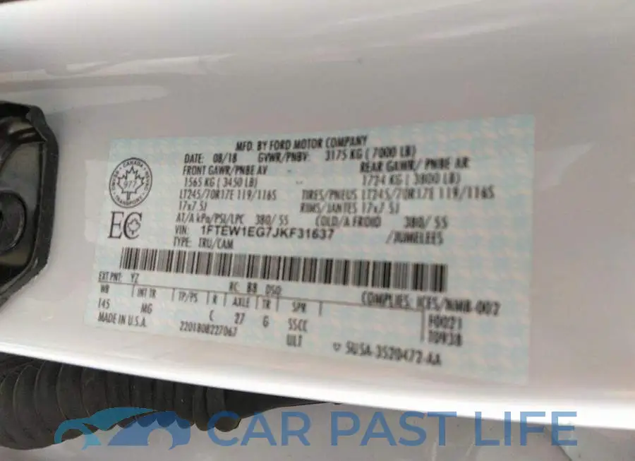 1FTEW1EG7JKF31637# 9