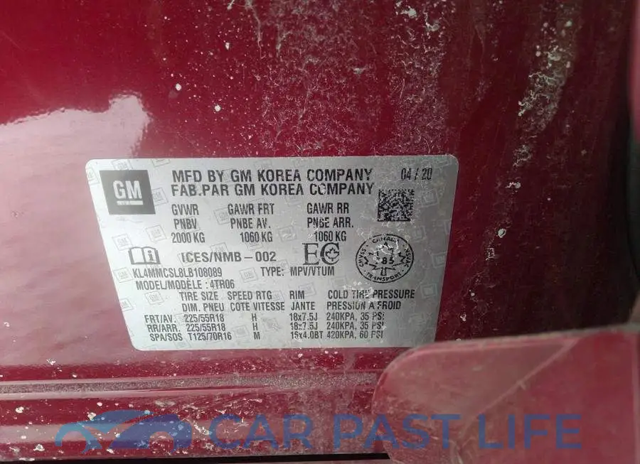 KL4MMCSL8LB108089# 9