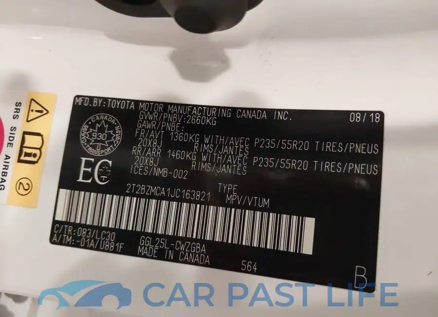 2T2BZMCA1JC163821# 9