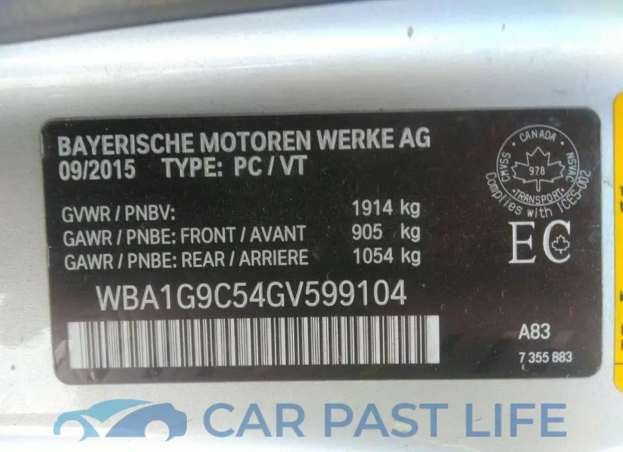 WBA1G9C54GV599104# 9