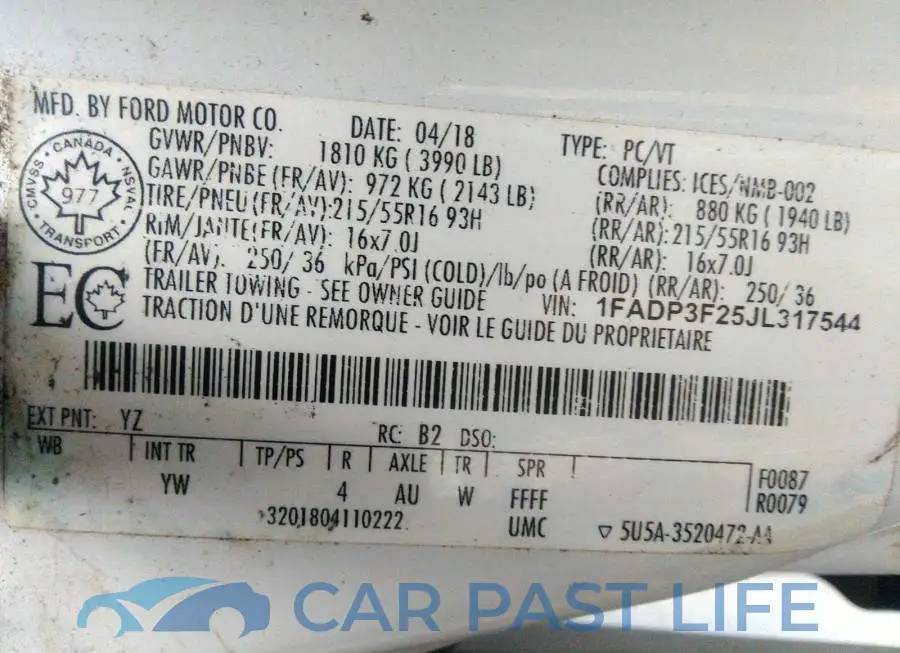1FADP3F25JL317544# 9