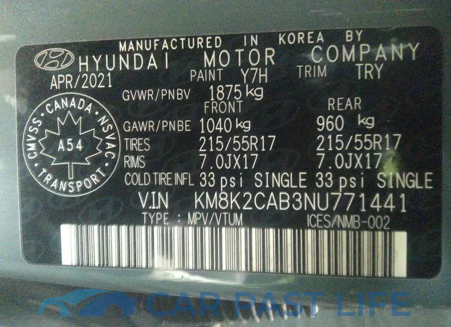 KM8K2CAB3NU771441# 9