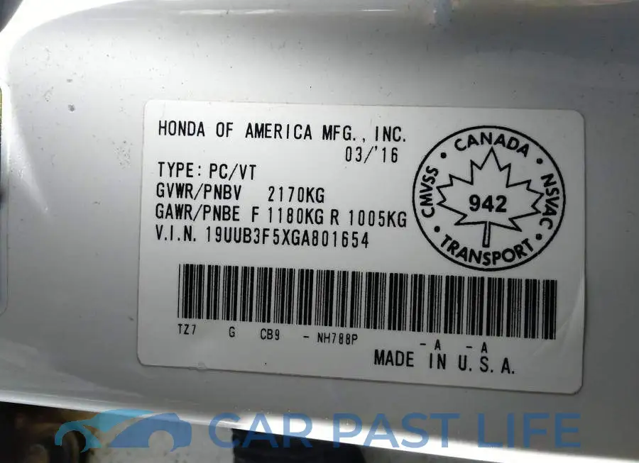 19UUB3F5XGA801654# 9
