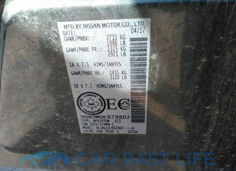 5N1DR2MM1HC679802# 9