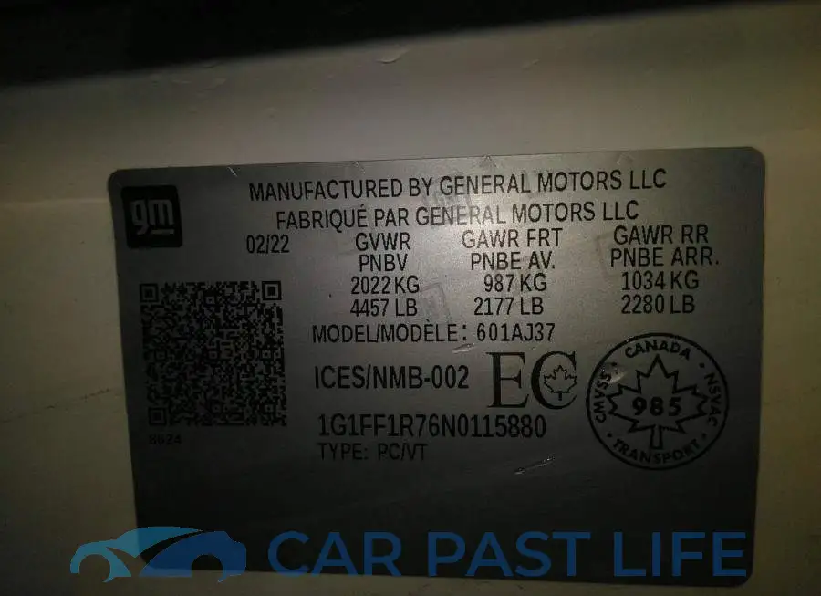 1G1FF1R76N0115880# 9
