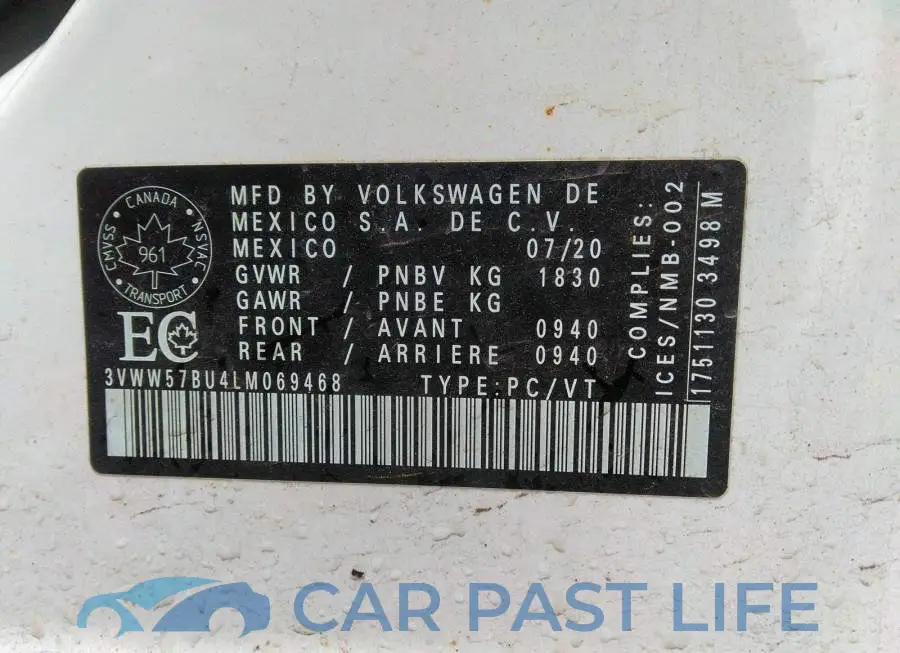 3VWW57BU4LM069468# 9