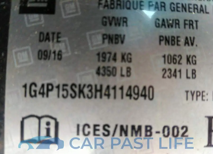 1G4P15SK3H4114940# 9