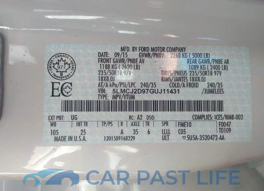5LMCJ2D97GUJ11431# 9