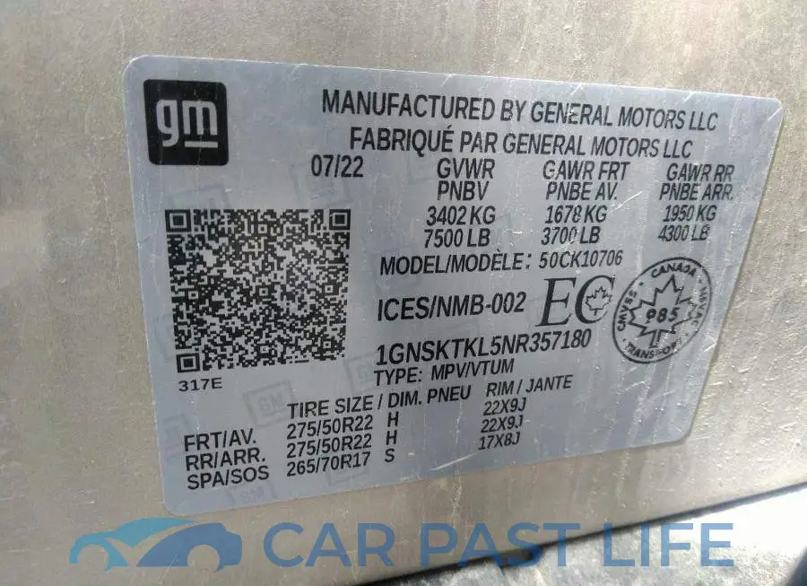1GNSKTKL5NR357180# 9