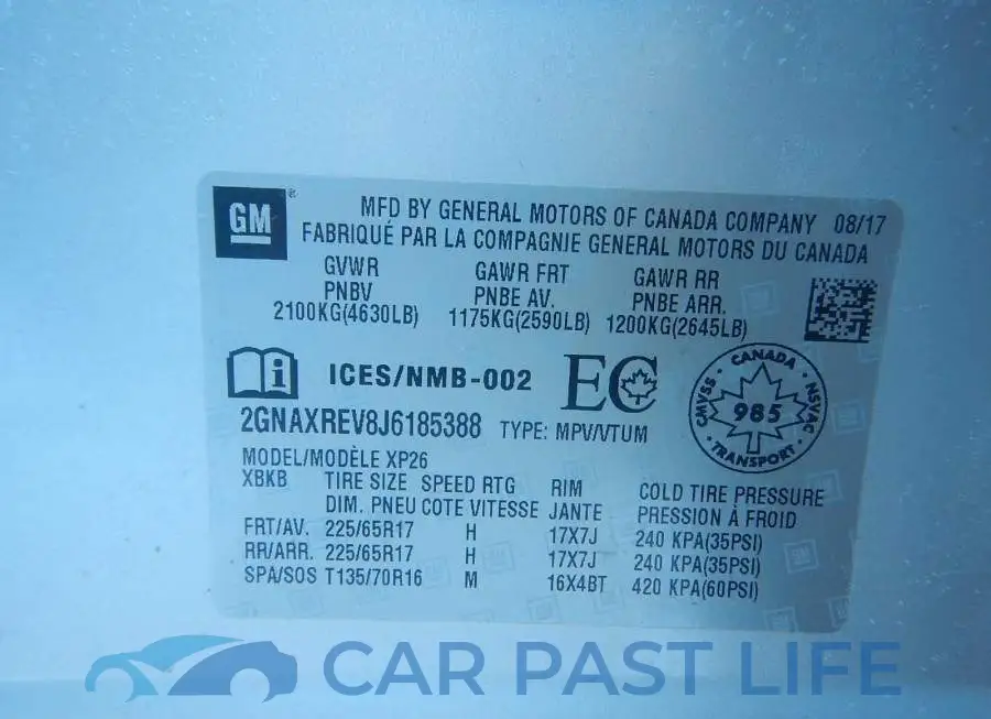 2GNAXREV8J6185388# 9
