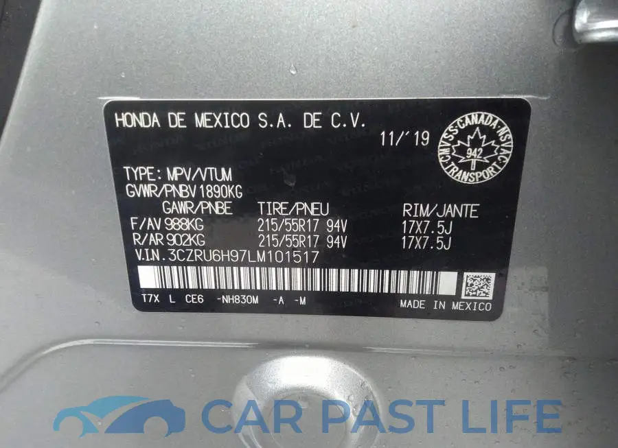 3CZRU6H97LM101517# 9
