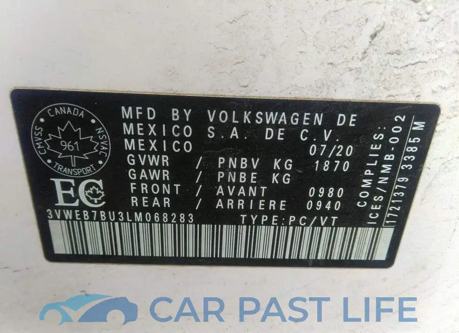 3VWEB7BU3LM068283# 9