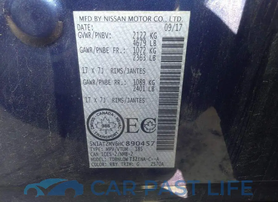 5N1AT2MV6HC890457# 9